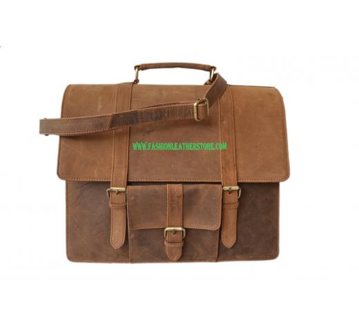 Retro Laptop Crazy Horse Genuine Leather Briefcases
